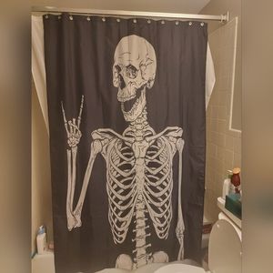 Rock on shower curtain with rings